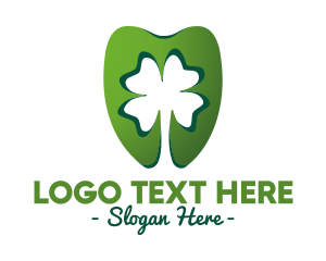 Four Leaf Clover - Green Cloverleaf Dentistry logo design