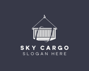 Crane Imported Cargo Container  logo design