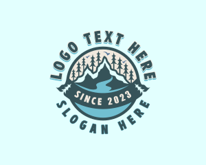 Travel - Forest Mountain Lake logo design