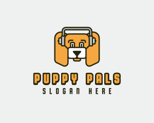 Headphones Puppy Dog logo design