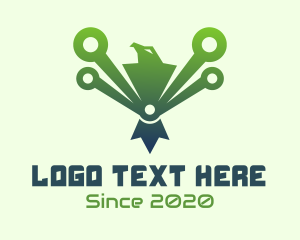 Network - Green Tech Eagle logo design