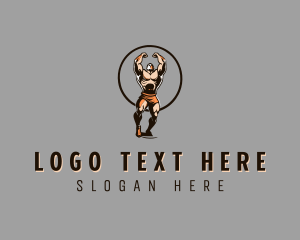 Masculine Bodybuilding Fitness logo design