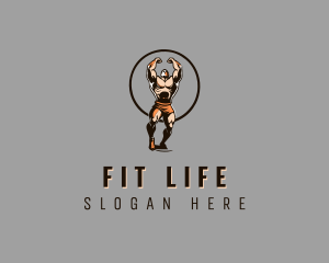 Masculine Bodybuilding Fitness logo design