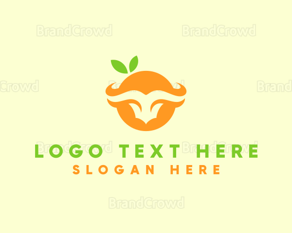 Orange Bull Horns Logo