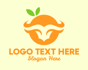 Orange Bull Horns Logo