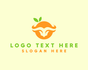 Refreshment - Orange Bull Horns logo design