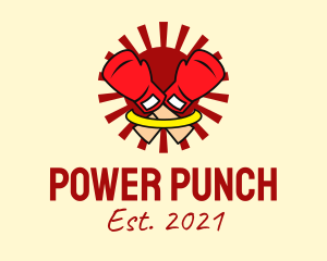 Boxing - Sun Boxing Gloves logo design