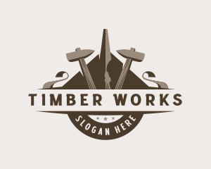 Timber - Woodwork Workshop Carpentry logo design