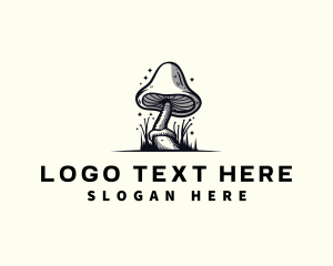 Mycelium - Mushroom Fungi Plant logo design
