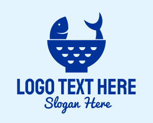 Salmon - Fish Bowl Colander logo design