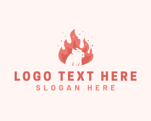 Meat - Pork Flame Eatery logo design