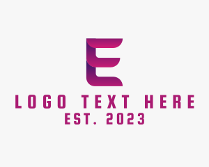 Gradient - Gradient  Letter E logo design