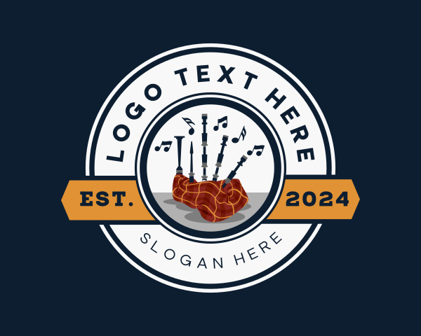 Tune - Bagpipe Musical Instrument logo design