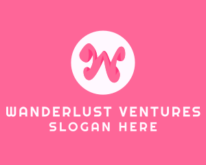 Pink Letter W logo design