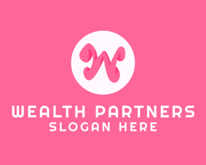 Pink Letter W logo design