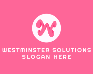 Pink Letter W logo design