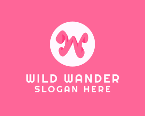 Pink Letter W logo design