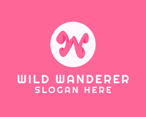 Pink Letter W logo design