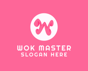 Pink Letter W logo design