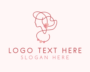 Outline - Pink Jewelry Woman logo design
