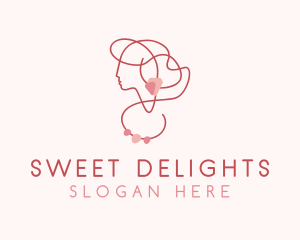 Pink Jewelry Woman logo design