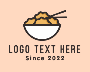 Dish - Asian Dumpling Food Bowl logo design