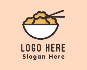 Asian Dumpling Food Bowl Logo