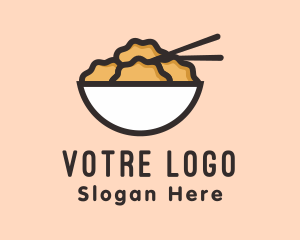 Asian Dumpling Food Bowl Logo