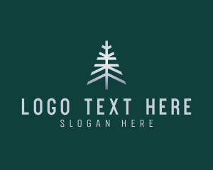 Metallic - Metallic Pine Tree Nature logo design