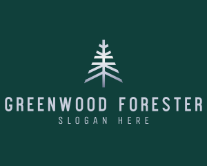 Metallic Pine Tree Nature logo design