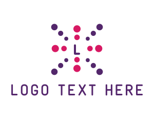 Yellow Circle - Pink Dotted Lettermark logo design