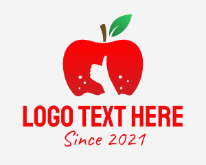Fruit Shop - Thumbs Up Apple logo design