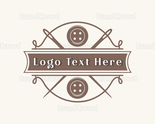 Button Needle Sewing Logo