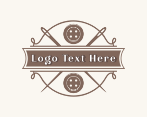 Seamstress - Button Needle Sewing logo design