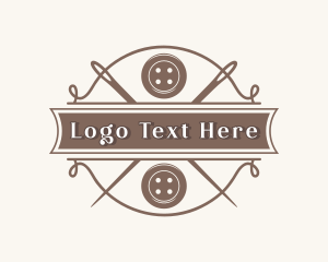 Button Needle Sewing Logo