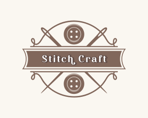 Needle - Button Needle Sewing logo design