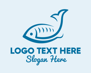 Fishbone - Simple Seafood Fish logo design