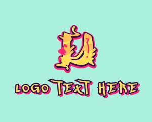 Teenager - Graffiti Art Letter U logo design