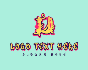 Teenager - Graffiti Art Letter U logo design
