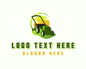 Yard - Lawn Mower Sunset logo design