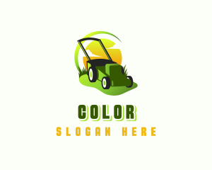 Lawn Mower Sunset Logo