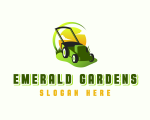 Lawn Mower Sunset logo design