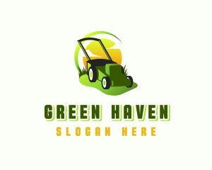 Lawn Mower Sunset logo design