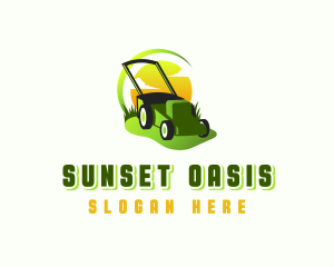 Lawn Mower Sunset logo design