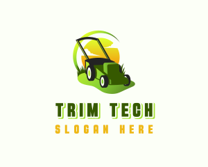 Lawn Mower Sunset logo design