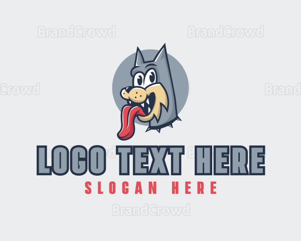 Cute Dog Tongue Logo