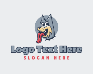 Tongue - Cute Dog Tongue Cartoon logo design
