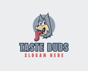 Cute Dog Tongue logo design