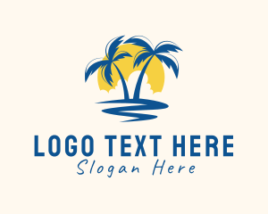 Islet - Summer Island Travel logo design