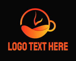 Teacup - Hot Tea Clock logo design